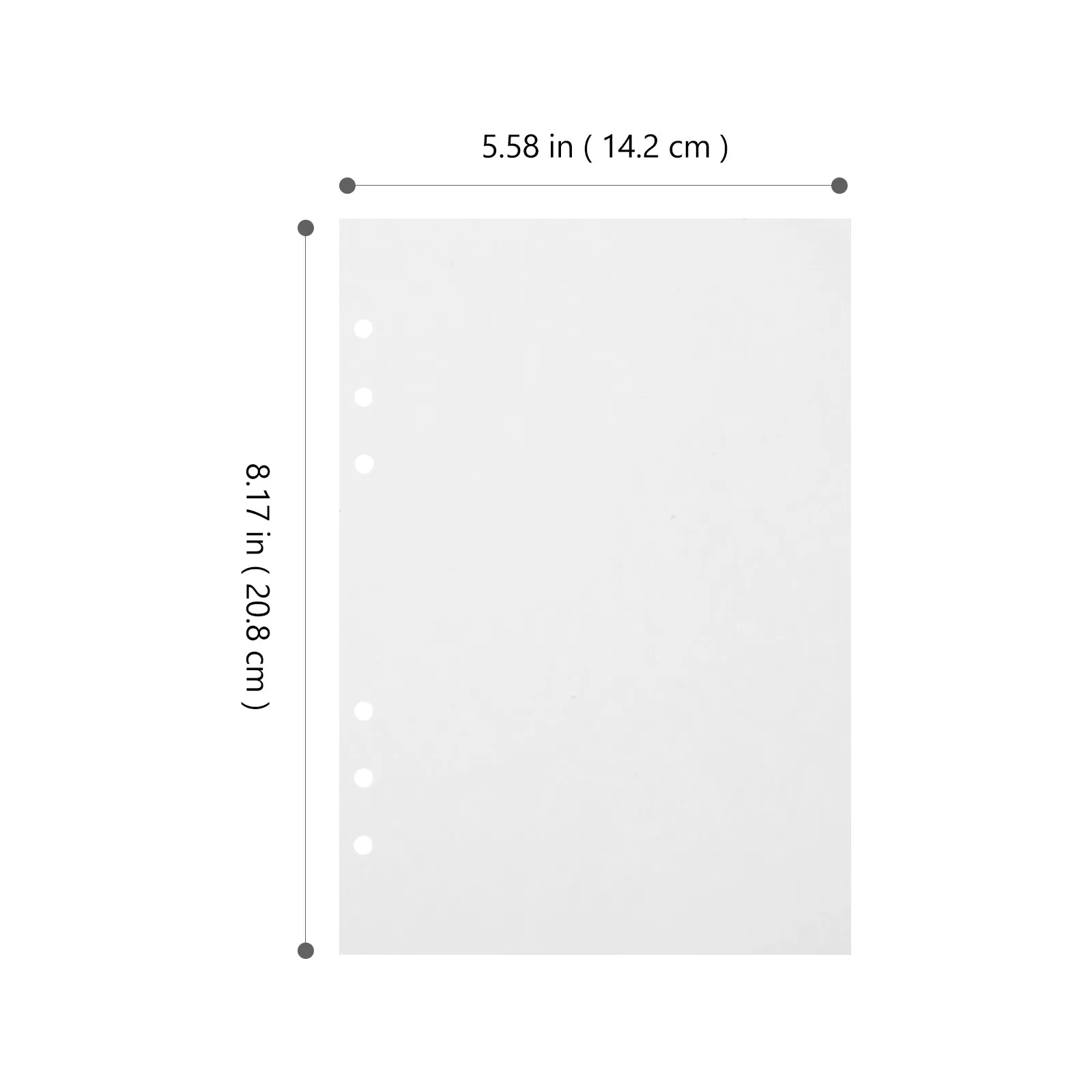 80매 A5 루즈리프 용지 리필, 고중량 부드러운 필기 표면, 6홀 노트패드, 스프링 노트 플래너용 교체 용지