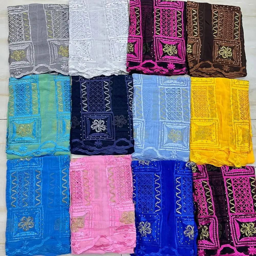 

Free Shipping New Scarf For Muslim Women African Chiffon Sequin Embroidered Hijab Islam Turban Headscarf Long And 200*100 Shawl