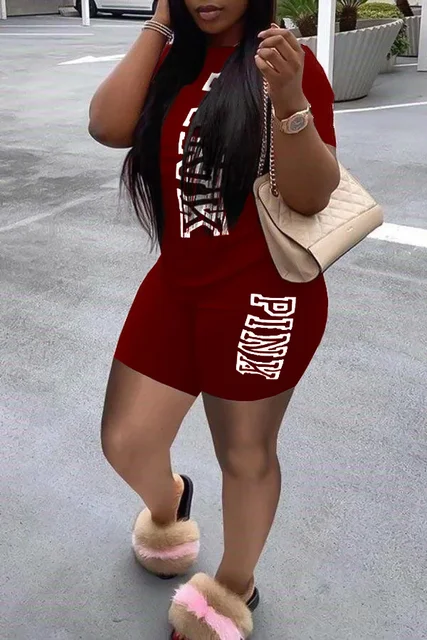 Costumes d'été décontractés pour femmes, vêtements grande taille, manches courtes, Y et pantalon, lettres imprimées, grande taille, olympiques 2 pièces 4