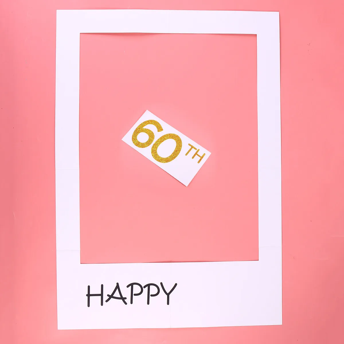 프리미엄 종이 사진 프레임 컷아웃 사진 소품 생일 파티 60주년 기념 가볍고 휴..