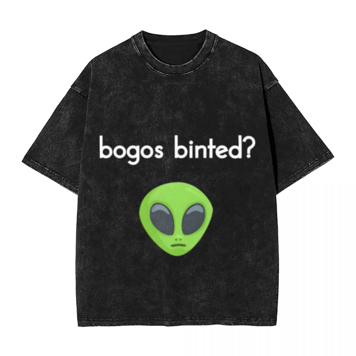 Фото Мужская и женская футболка Bogos Binted (белая), классические потертые футболки, летняя футболка, повседневная одежда №1