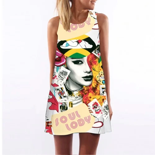 Vestidos De Rayas Vtido De Jacquard De Verano Para Mujer, Vtido