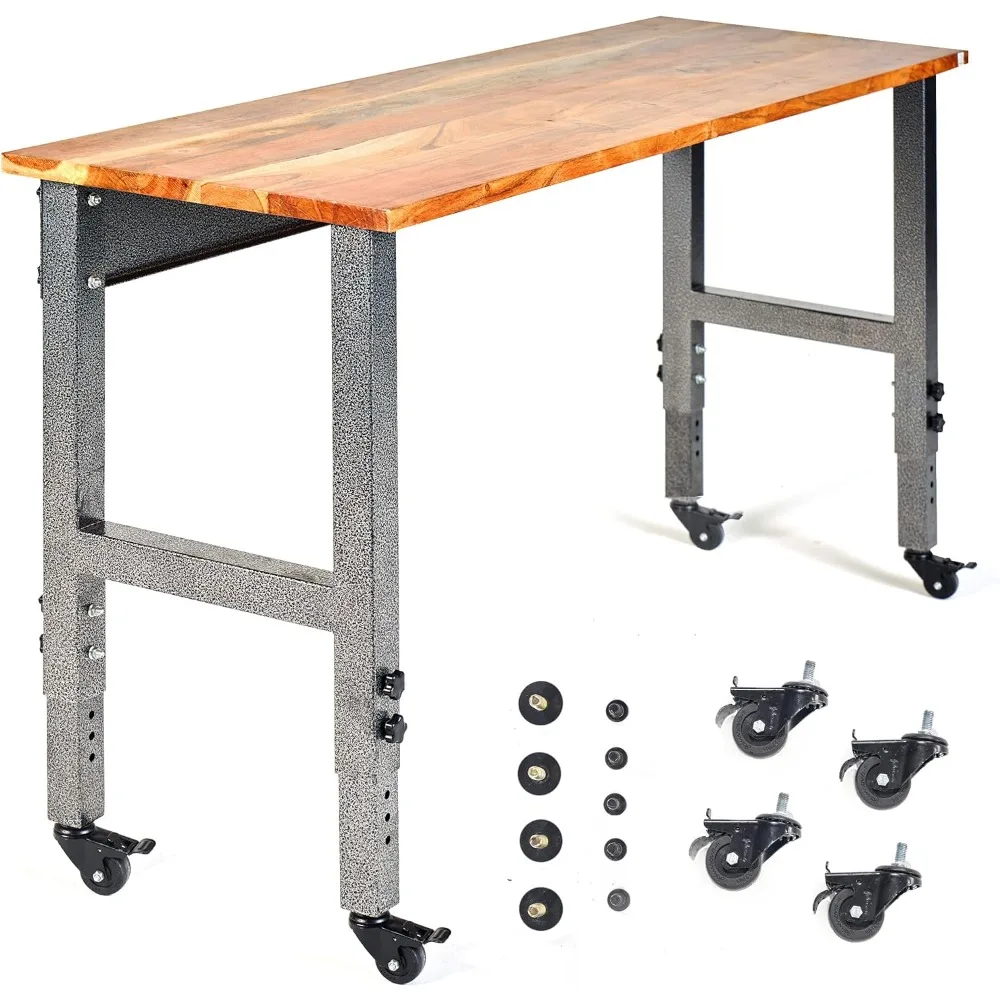 

Fathers Day Gifts Fedmax Workbench - 48" Wide Rolling Workbenches for Garage - Adjustable Height, Workshop Tool Bench,