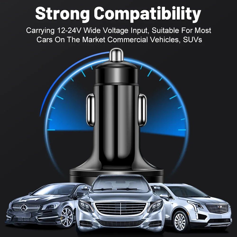 Car Charger 100W 6 Ports Car Charger Fast Charging PD QC3.0 USB C Car Phone Charger Type C Adapter iPhone Samsung Huawei Xiaomi