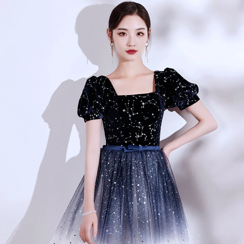 New 2024 Short Prom Dresses DongCMY Sequined Tulle Midi Backless Elegant Special Occasion Vestidos