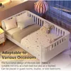 Twin Size Kids Bed with Rails, Wooden Low Beds Frame with Slats Support, Modern Twin Daybed with Detachable Side Rails 4