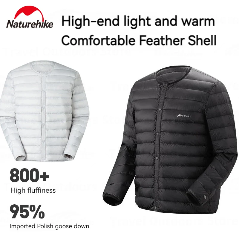 

Naturehike Outdoor Winter Waterproof 95% Goose Down Jacket 260g Ultralight Breathable Climbing Collarless Coat Liner Men Women