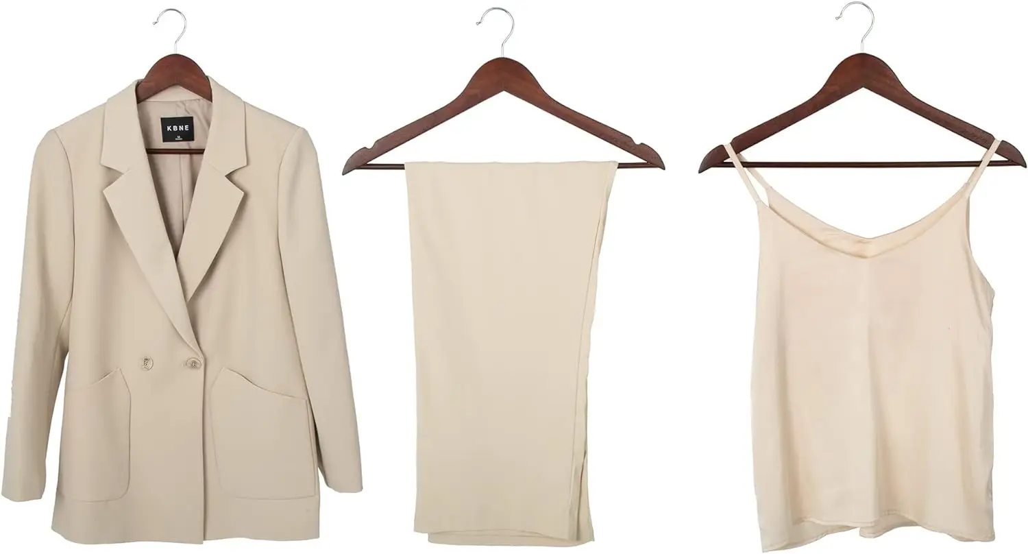 Vintage Walnut Wooden Coat Hangers 3