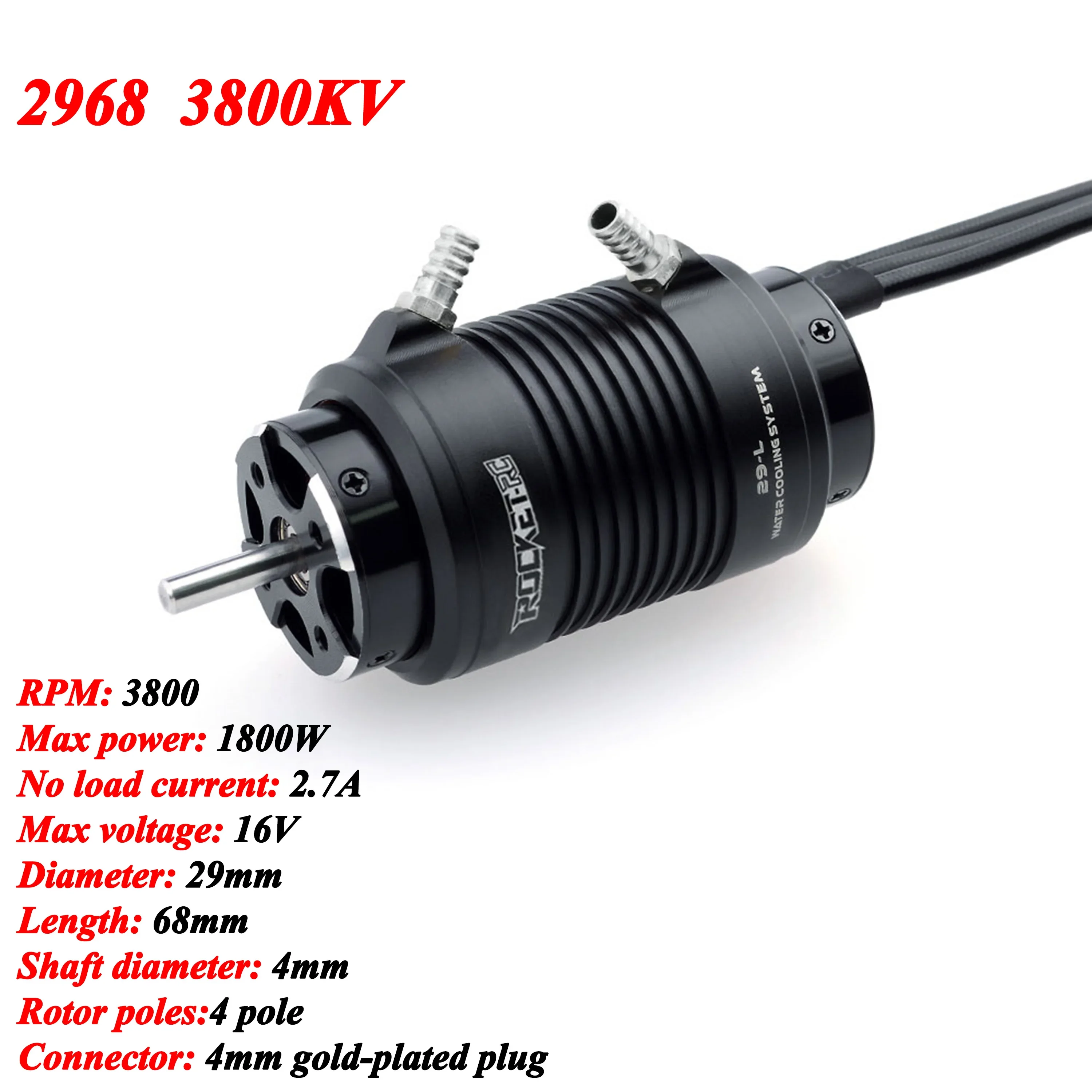 Surpass Hobby 2968 3800KV Brushless Motor For RC Boat - 4-Pole Design With Water Cooling Jacket, High Torque - View #6