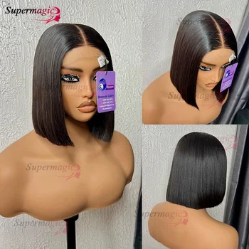Parrucche per capelli umani vietnamiti grezzi 15A Parrucche per capelli lisci con osso super doppio disegnato HD Trasparente 4x4 Chiusura in pizzoParrucca Nodi candeggiati