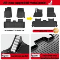 3/6-Piece Set TPE Dual-Layer Car Floor Mats for Tesla Model Y Juniper/Standard Full Vehicle Upgrade with Metal Pedal Driver 3