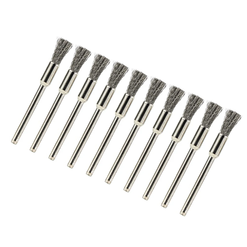 5*3mm Stainless Steel Wire Brush For Mold Grinder Handle Electric Rotary Drill For Electric Drill Tool Cleaning 10PCS wire brush stainless steel wire brush