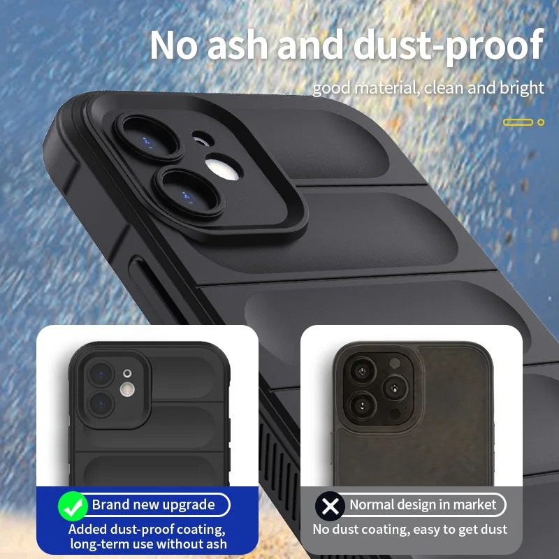Silikon Darbeye Dayanıklı Darbe Adım Telefon Kılıfı Apple iPhone 15 14 13 12 11 Pro Max Plus Mat Kamera Koruma Yumuşak Tam_voghion.com