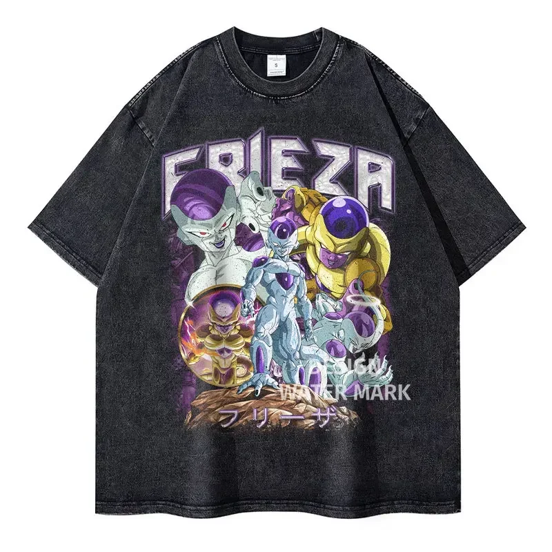 Vintage Washed Anime Dragon T-Shirt Retro Manga Design