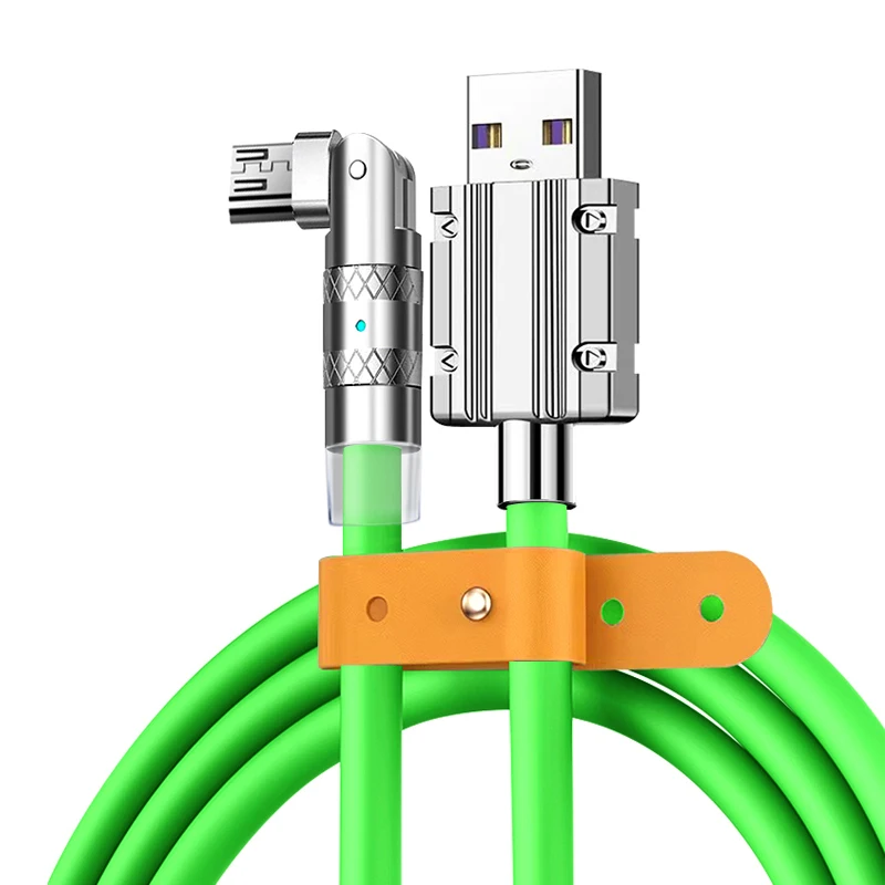

120W Liquid Silicone 90° Rotation Fast Charging Cable with USB-Micro Port