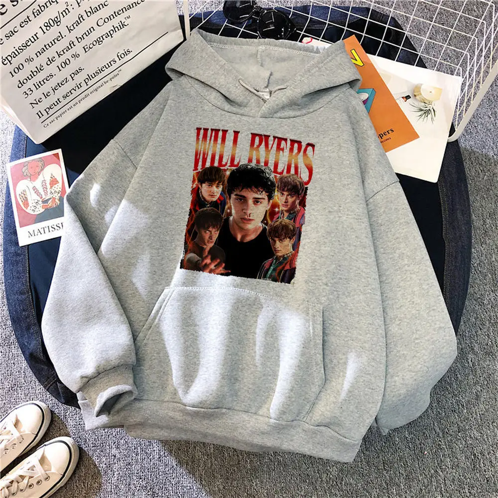 Will Byers Kapuzenpullover, grafisch bedrucktes Design, weicher Stoff, bequemer Damen-Pullover, Trainingsanzüge, moderner Stil, Muster, Comic – Detail 1
