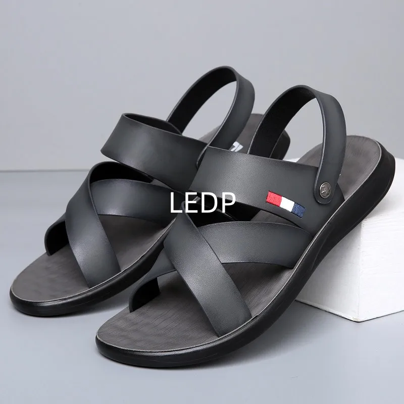 Sandals for Man Fashion Outdoor Korean Genuine Leather Indoor House Platform Male Beach Shoes Casual Men Sandals New In Summer leather sandals summer sandals mens shoes