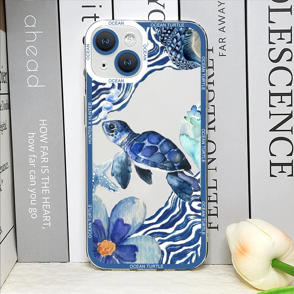Cool Ocean Turtle Phone Case – Sea Blue Turtle Design Soft Clear Cover