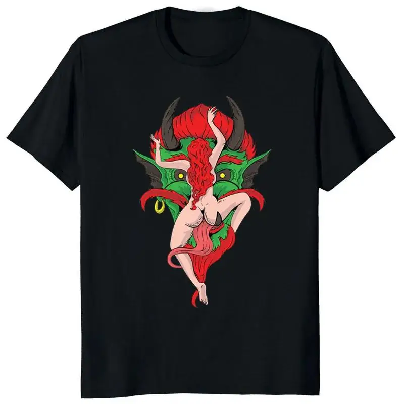 Vintage Devil Unholy Nun Graphic Print T Shirt Harajuku Fashion Casual Men Short Sleeve Plus Size T Shirt Women