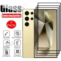 Premium 3 - Pack Tempered Glass Screen Protector Set - Full Coverage Protection for 3 Pcs (Samsung S22 Plus)
