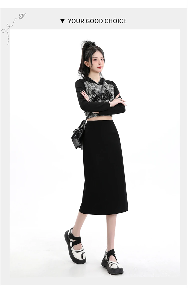 2026 Elegant A Line Long Skirts Women Spring Summer Faldas Fashion High Waist Office Lady Back Slit Mid-Length Pencil Skirts
