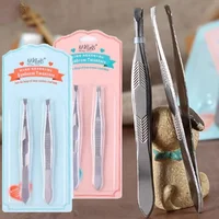 Stainless Steel Eyebrow Trimming Clip Set Flat Oblique Jaws Practical Eye Brow Clips Brow Hair Removal Tools Eyebrows Tweezers 1