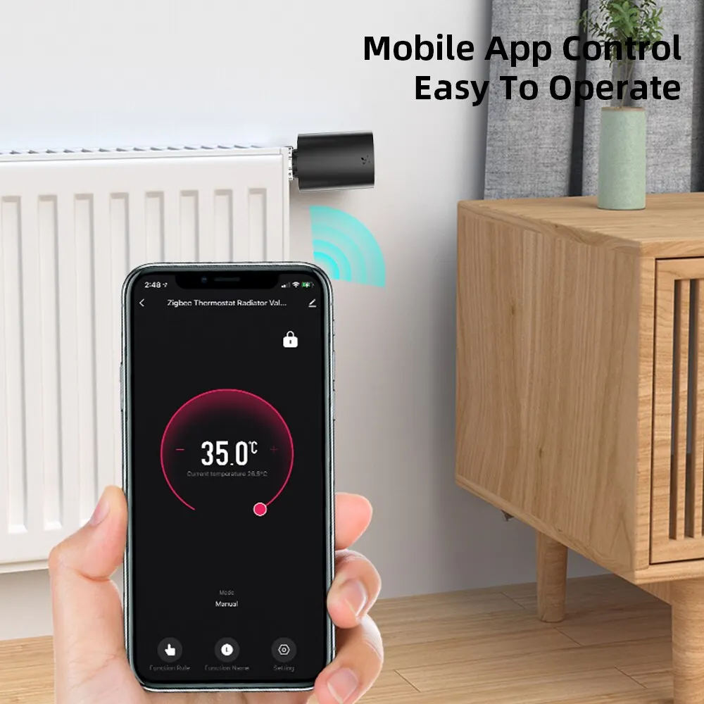 Tuya Zigbee 스마트 TRV 온도조절기 액추에이터 라디에이터 밸브, 프로그래밍 가능한 온도 컨트롤러, 알렉사 구글 홈 음성 제어