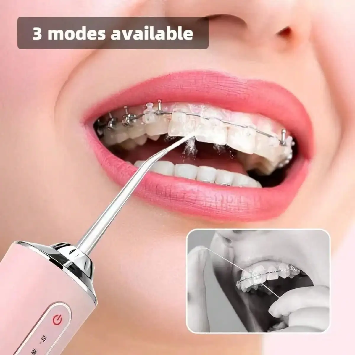 Oral Irrigator USB Portable Oral Irrigator Water Flosser Dental Water Jet Tools Pick Cleaning Teeth 200ML 4 Nozzles Mouth Oral Cleaning Agents oral irrigator