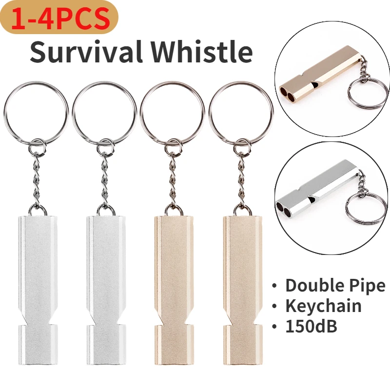 Double Pipe High Decibel 150 dB 5.5cm Outdoor Sports Camping Hunting Emergency Survival Whistle Keychain Sounding Chamber 1-4PCS whistle keychain survival whistle sport whistle sports whistle mini whistle