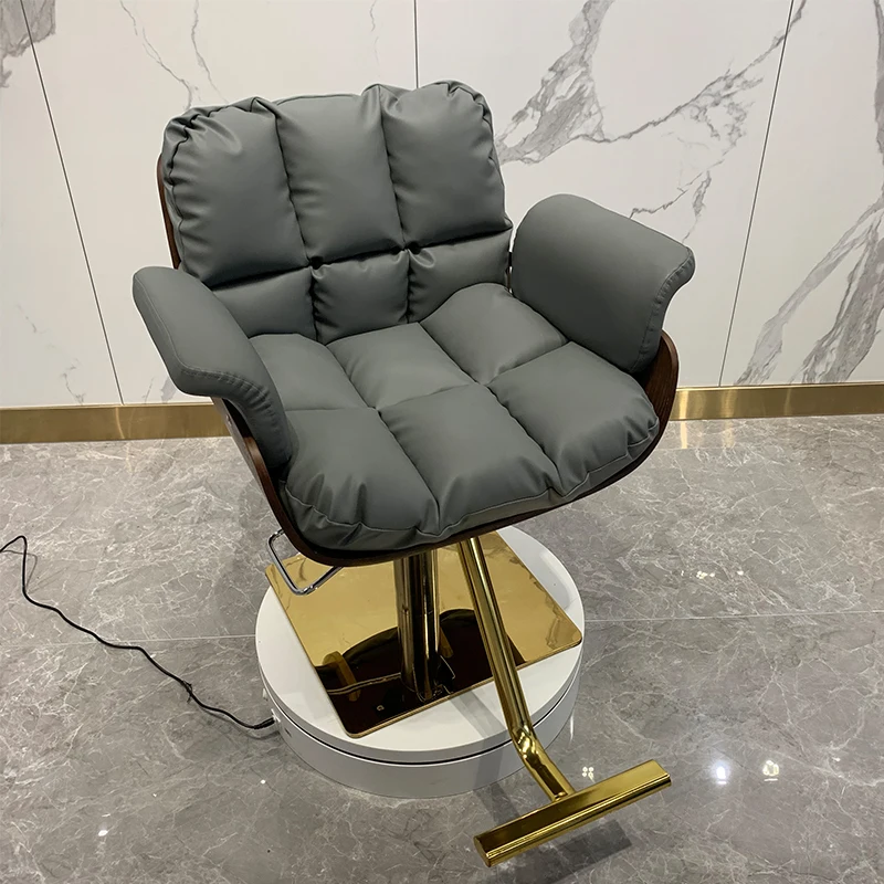 Facial Tattoo Barber Chair Stool Swivel Grey Styling Rotating Metal Luxury Barber Chair Hydraulic Sandalye Furniture Beauty HDH