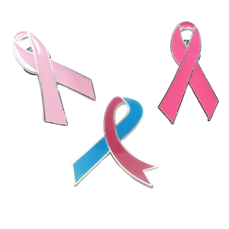 

MXMB Ribbon Corsage Breast Cancers Awareness Brooch Lapel Pin Suit Costume Badges Sweater Jewelry Accessories for Women Girl