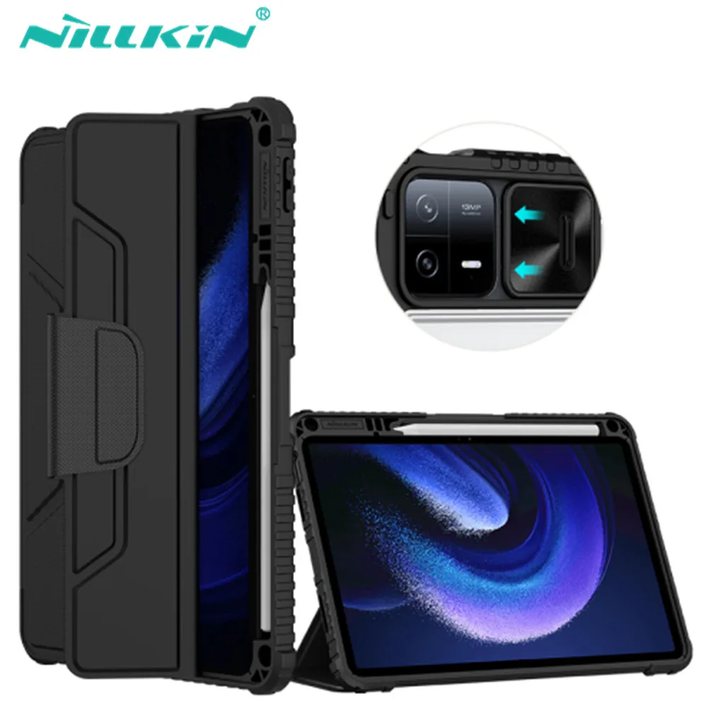 Nillkin-capa Magnética de Couro com Suporte para Lápis Capa para Xiaomi mi Pad e Pro Proteção para Câmera Deslizante