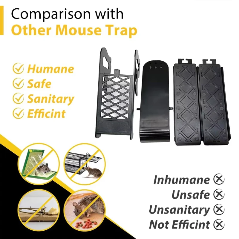 Humane Reusable Heavy-Duty Seesaw Mousetrap for Indoor and Outdoor Pest Control
