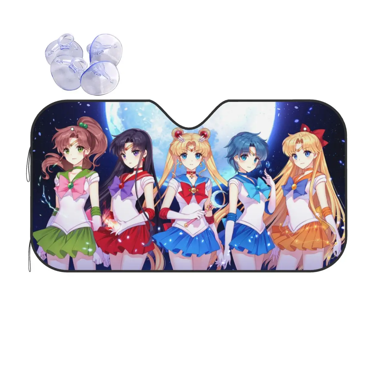 Cute Moon Girl Fashion Windshield Sunshade 70x130cm Anime Foils