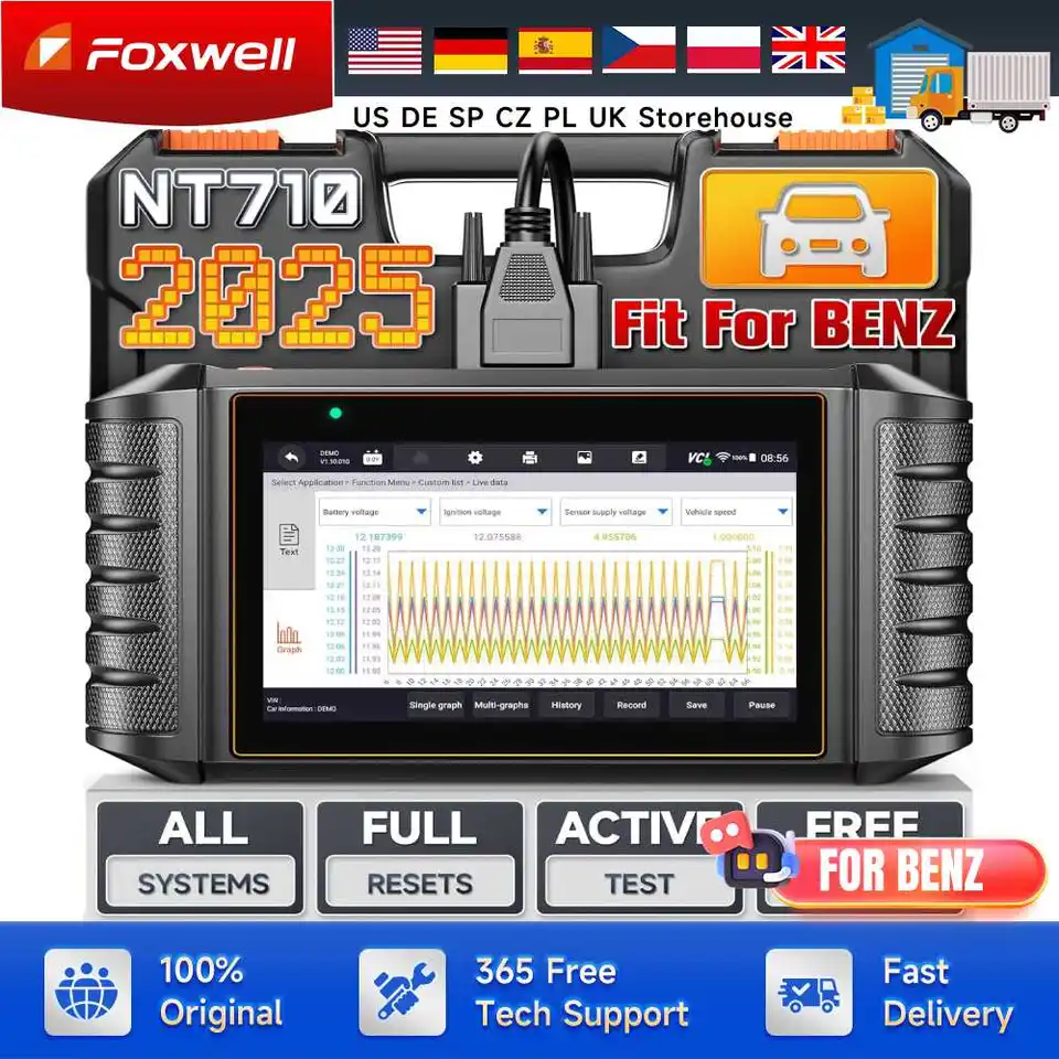 FOXWELL NT710 Elite OBD2 Scanner For Mercedes-Benz - Bidirectional, ECU Coding, 2025 Latest 9 thumbnail image