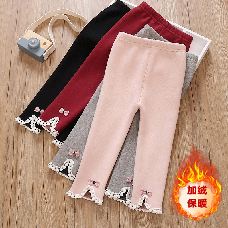 New Autumn Winter Girls Jean Pants Warm Children Leggings Thicken