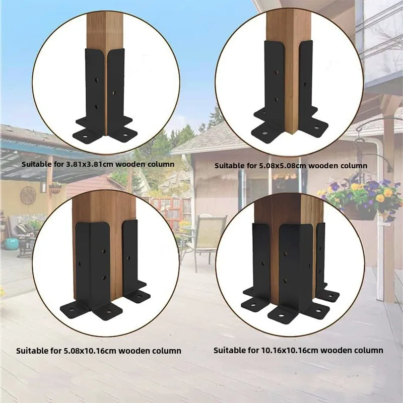 Adjustable Heavy Duty Wood Fence Trellis Post Angle Bracket Foundation Support Accessories Outdoor Pavilion Deck Base
