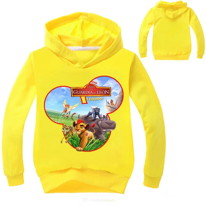 Spring Children Clothing Casual Baby Boys Girl Long Sleeve T-Shirts Cartoon The King of Lion Guard Simba Kids Sweatshirt Hoodies
