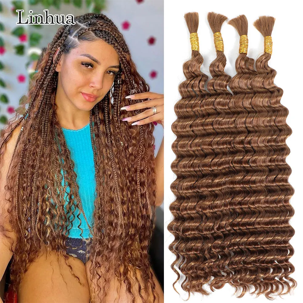 Linhua-30-Deep-Wave-Bulk-Human-Hair-For-Braiding-Boho-Braids-Crochet ...
