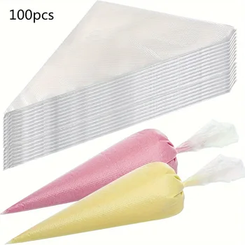 100Pcs Thick Disposable Leak Bags Pastry Bags DIY Cake Cream Decoration Piping Bag Icing Bag Baking Supplies Pastry Sleeves