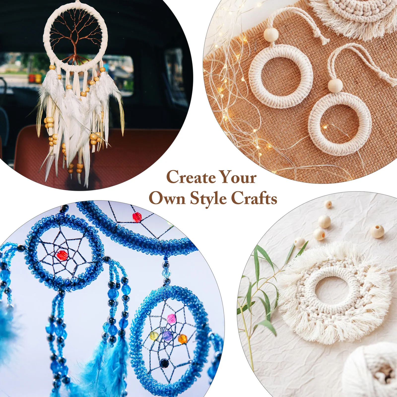 10pcs Plastic Dream Catcher Dreamcatcher Ring Macrame Craft Hoop DIY Wedding Wind Chime Hanging Decorations Accessory 6-20CM 2