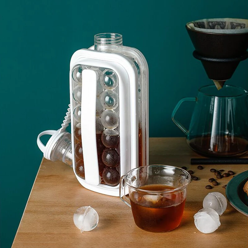 Ice Ball Mold 2in1 Ice Cube Maker Water Bottle Ball Making Mould With Leakproof Cap For Bar