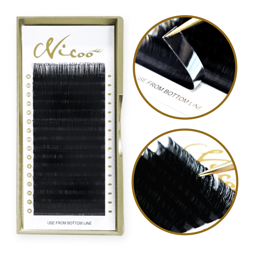 

16rows 8-16mm Mix Individual Eyelashes Extensions Soft Natural Eyelash Extension Matte Black Fake Lashes Supplies Makeup Cilios