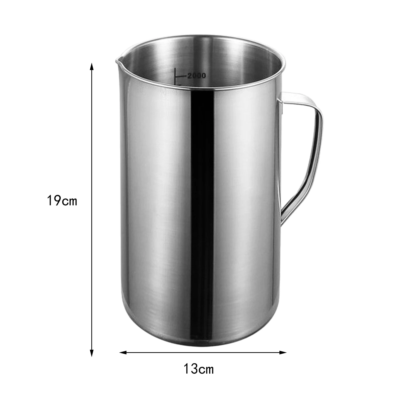 Misurino In Acciaio Inox 500ml Con Maniglia E Beccuccio – Brocca Graduata Per Cucina, Caffè E Latte - 2