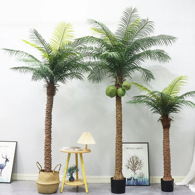 Plantas artificiales grandes, palmera verde en maceta, decoración para el  hogar, sala de estar interior, bonsái falso, Hotel, oficina, decoración de  la casa - AliExpress