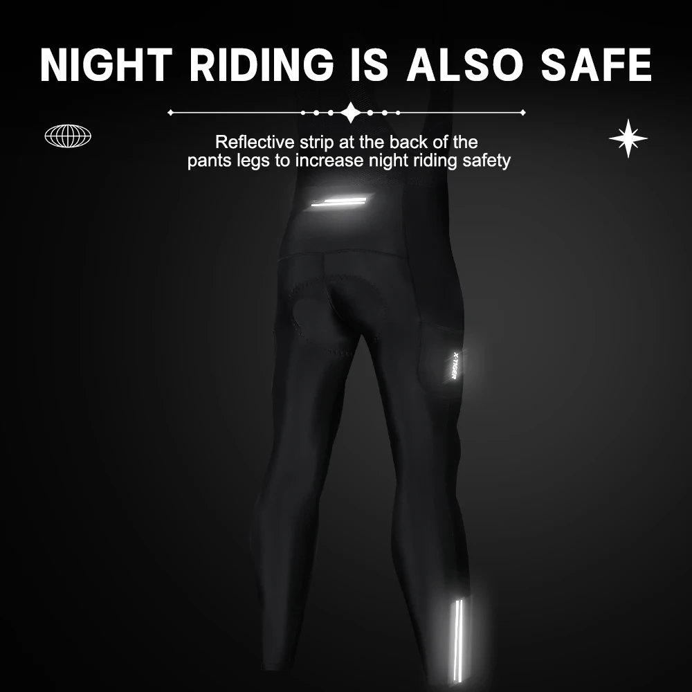 Cycling Pants X-TIGER Winter Men's Cycling Bib Pants Cold Resistant Keep Warm Wool Breathable 5D Gel Pad TMB Mountain Road