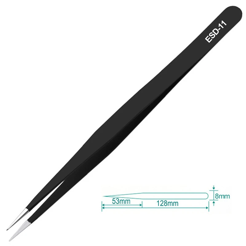 Anti-static Industry Tweezers Set Stainless Steel Non-magnetic Handicraft Makeup Tool For Eyelash Watch Repair ESD-11/12/13/14/1