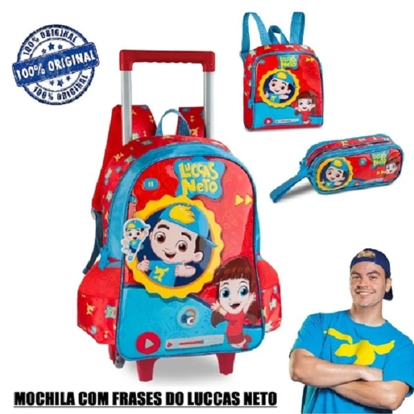 Mochila Luccas Neto Oficial Som + Lancheira y Estojo|Mochilas escolares| AliExpress