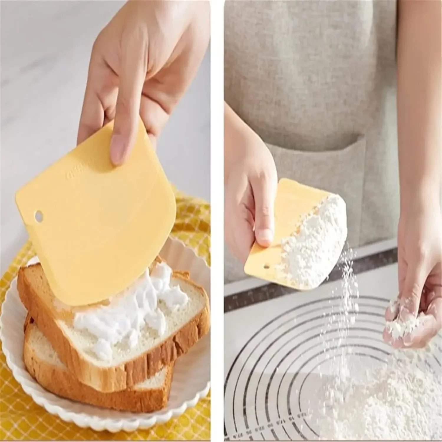 Dough Scraper Spatula Easy To Store Silicone Material Cake Cream Baked Bread Household Smooth Edge Spatula Baking Pastry Tools cream spatula silicone spatula dough scraper cake scraper silicone scraper cake spatula kitchen spatula silicone cookware