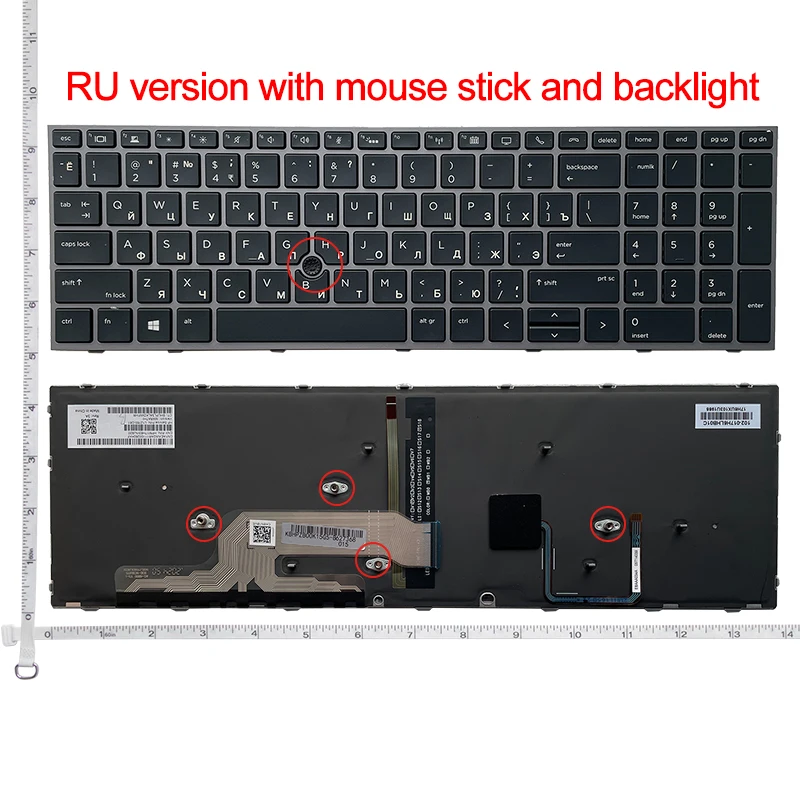 Tastiera Russa Usa Per Hp Zbook 15 G5/15 G6 Zbook 17 G5/17 G6 Con Retroilluminazione